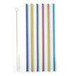 Taylor's Eye Witness - 6Pcs Stainless Steelstraws With Cleaner - 6Xstraight 21.5Cm Irridescent Rainbow