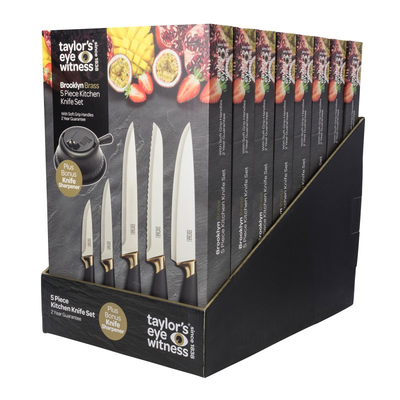 Taylor's Eye Witness - Brooklyn Brass 5 Pc Knife Set