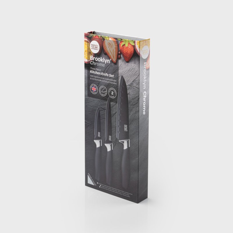 Taylor's Eye Witness - Brooklyn Chrome 3 Pc Knife Set