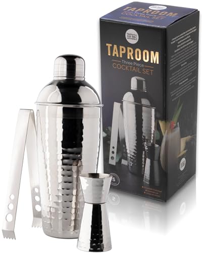 Taylor's Eye Witness - Ensemble à cocktails / 3 pièces en acier inoxydable martelé
