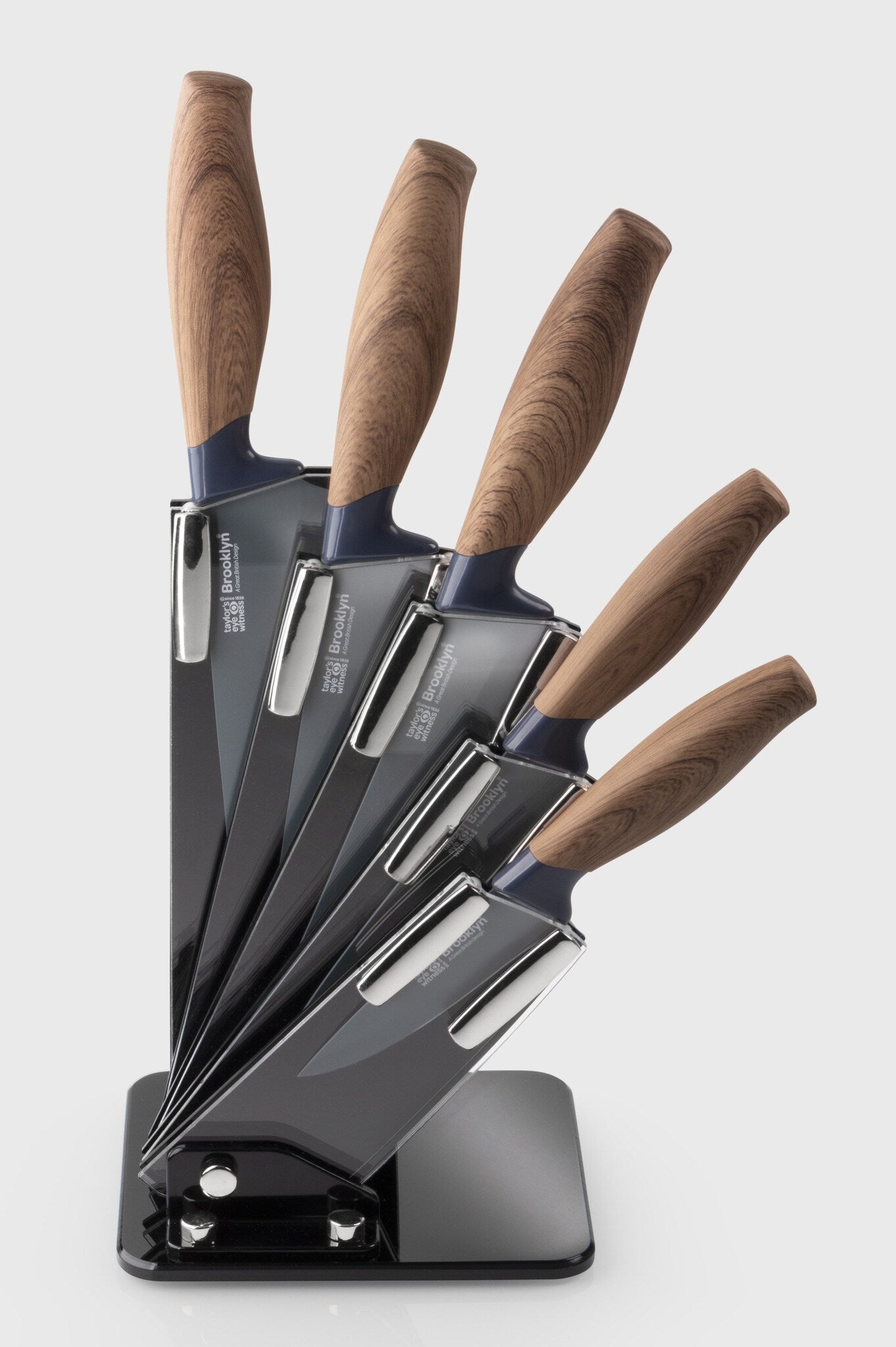 Taylor's Eye Witness - Fan Knife Block Set/5 Brooklyn Walnut