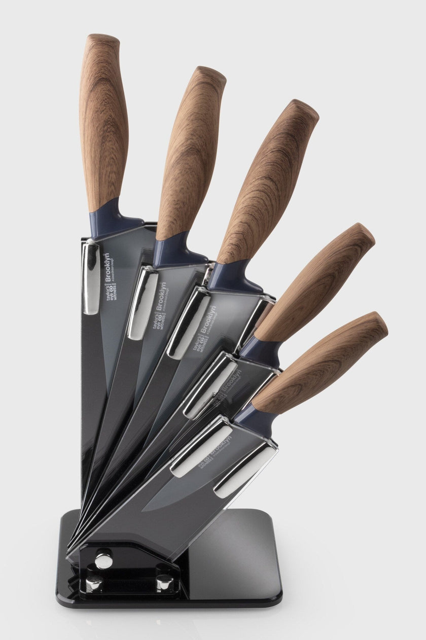 Taylor's Eye Witness - Fan Knife Block Set/5 Brooklyn Walnut