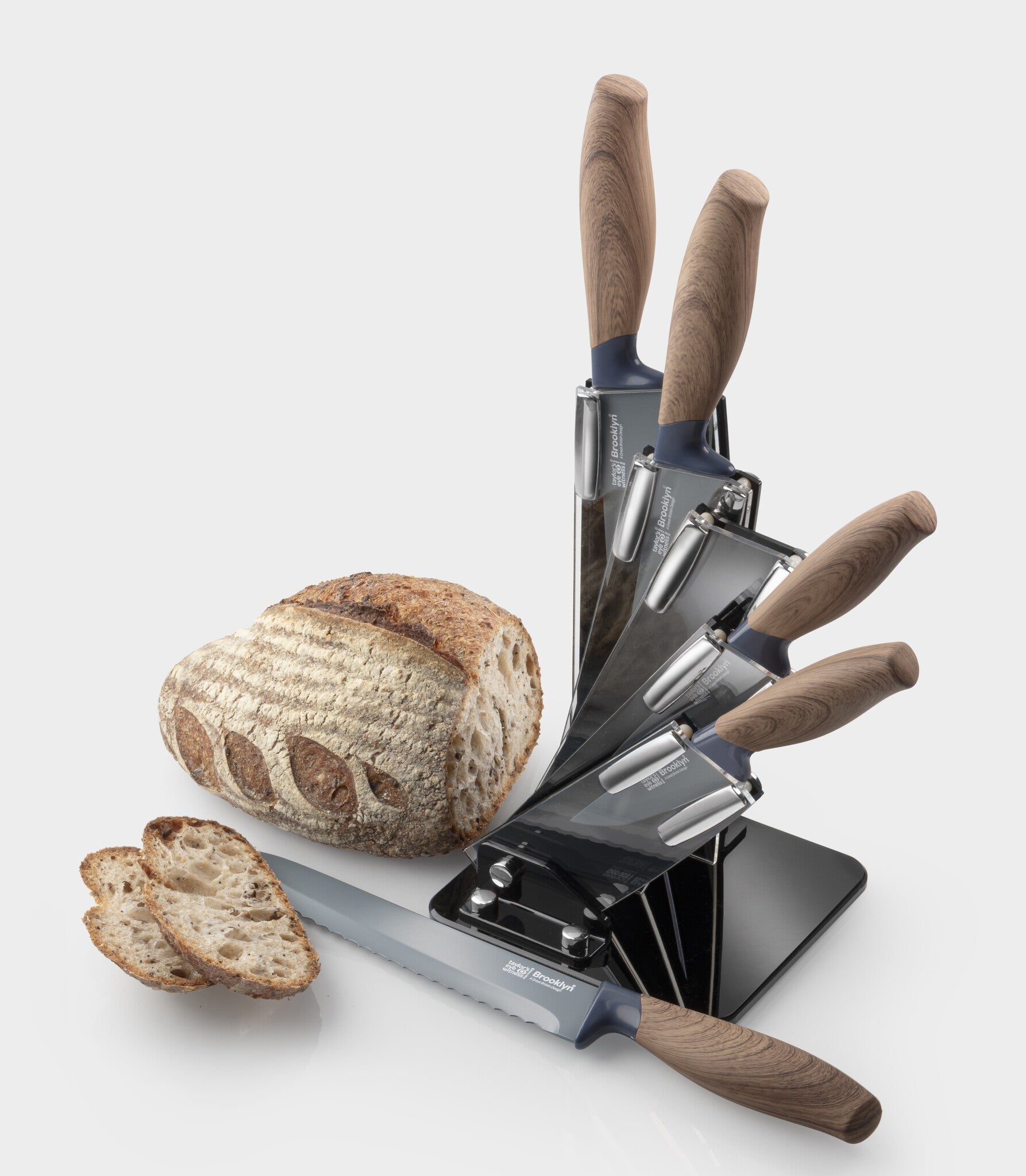 Taylor's Eye Witness - Fan Knife Block Set/5 Brooklyn Walnut