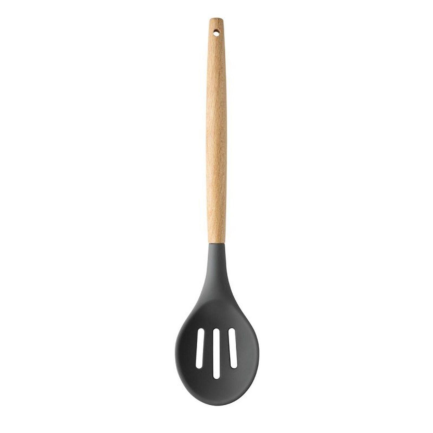 Cuillère à fentes en silicone Taylor's Eye Witness avec manche en bois de hêtre, 32 cm/12,5