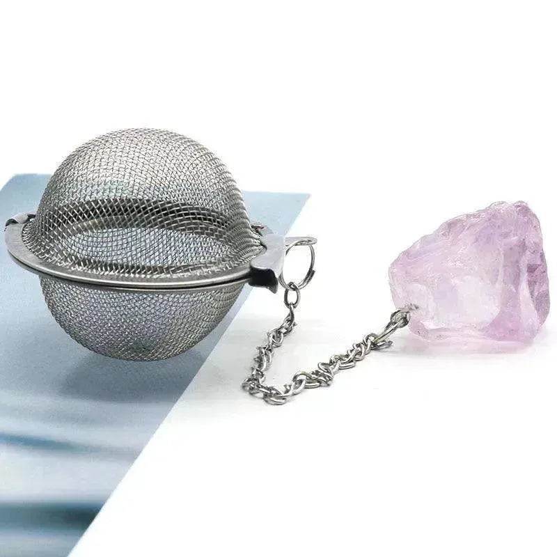 Tea Filter Natural Raw Gemstone Filter Ball Stew Ingredients Ball Stainless Steel