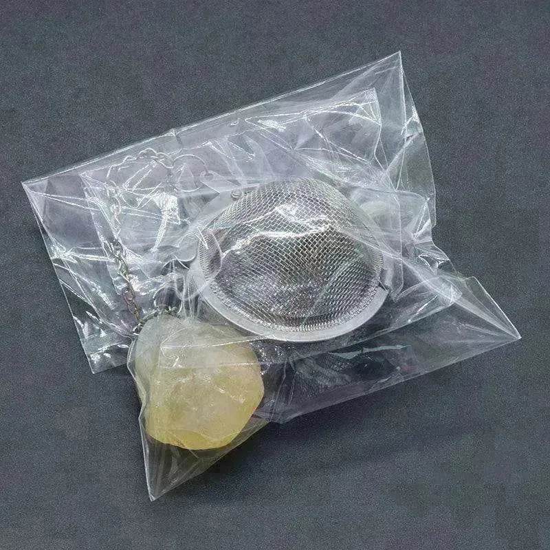 Tea Filter Natural Raw Gemstone Filter Ball Stew Ingredients Ball Stainless Steel