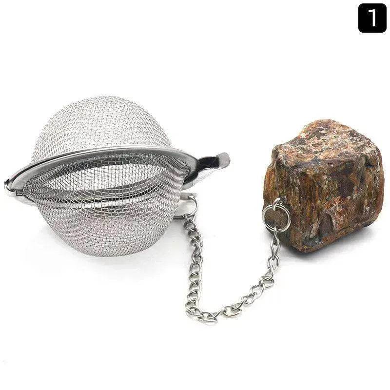 Tea Filter Natural Raw Gemstone Filter Ball Stew Ingredients Ball Stainless Steel