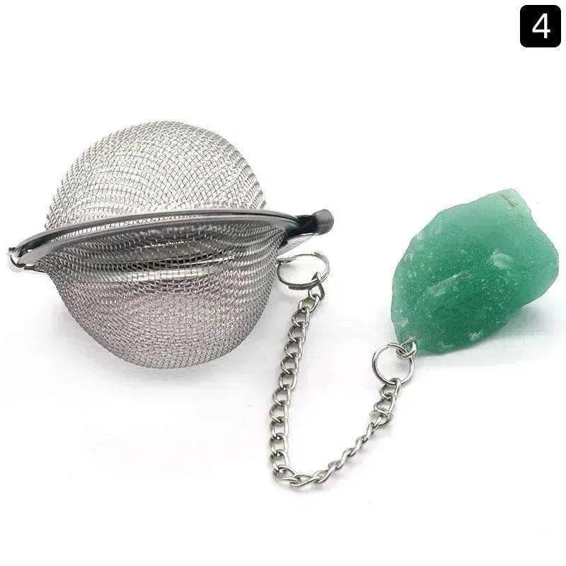 Tea Filter Natural Raw Gemstone Filter Ball Stew Ingredients Ball Stainless Steel