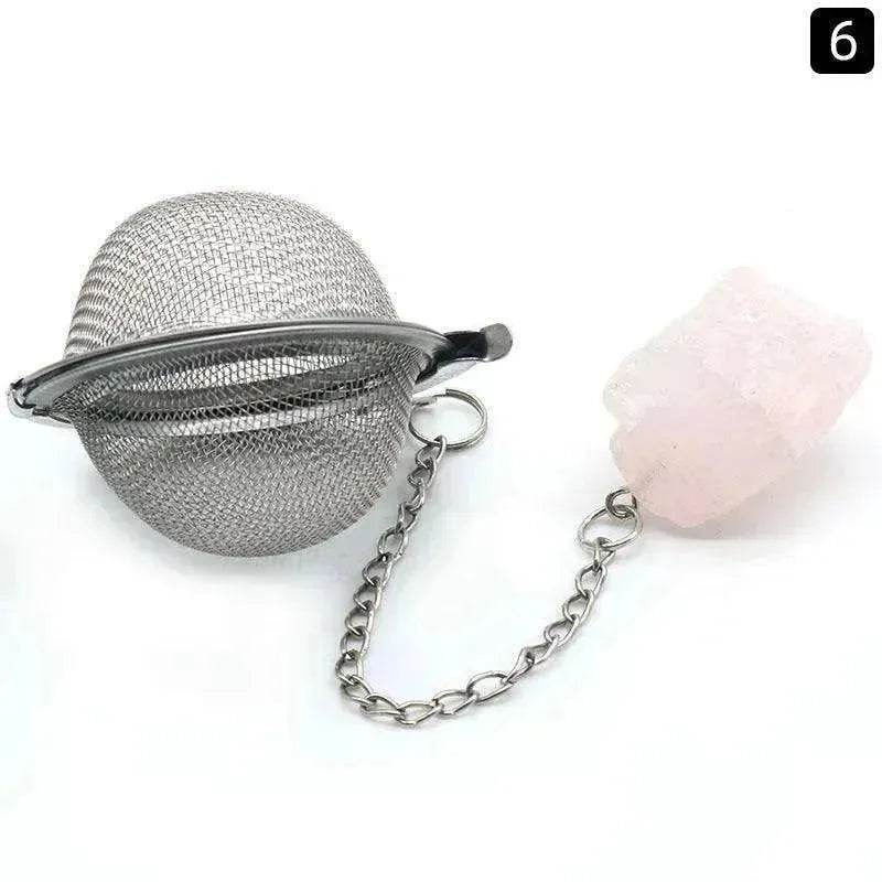 Tea Filter Natural Raw Gemstone Filter Ball Stew Ingredients Ball Stainless Steel