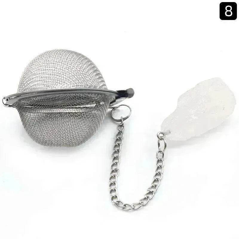 Tea Filter Natural Raw Gemstone Filter Ball Stew Ingredients Ball Stainless Steel
