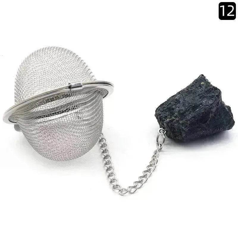 Tea Filter Natural Raw Gemstone Filter Ball Stew Ingredients Ball Stainless Steel