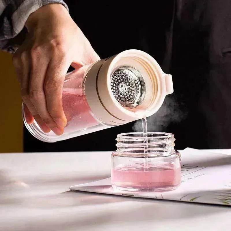 Tea Infuser Filter Separation Double Wall Glass Bottle