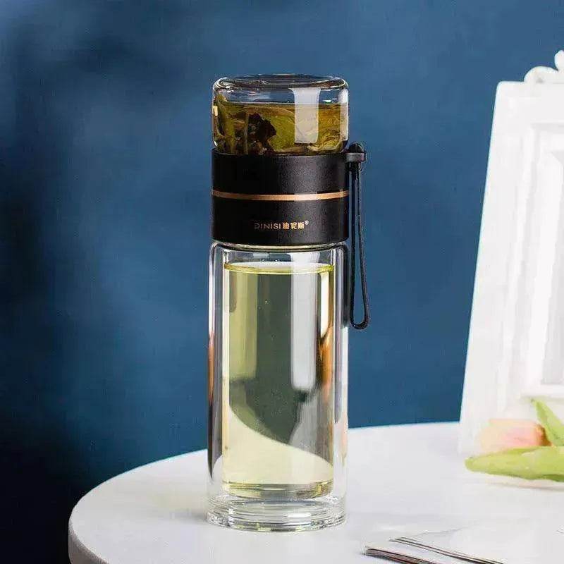 Tea Infuser Filter Separation Double Wall Glass Bottle
