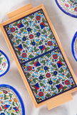 Floral Ceramic Serving Tray | Rectangular & Square - Handmade in Palestine