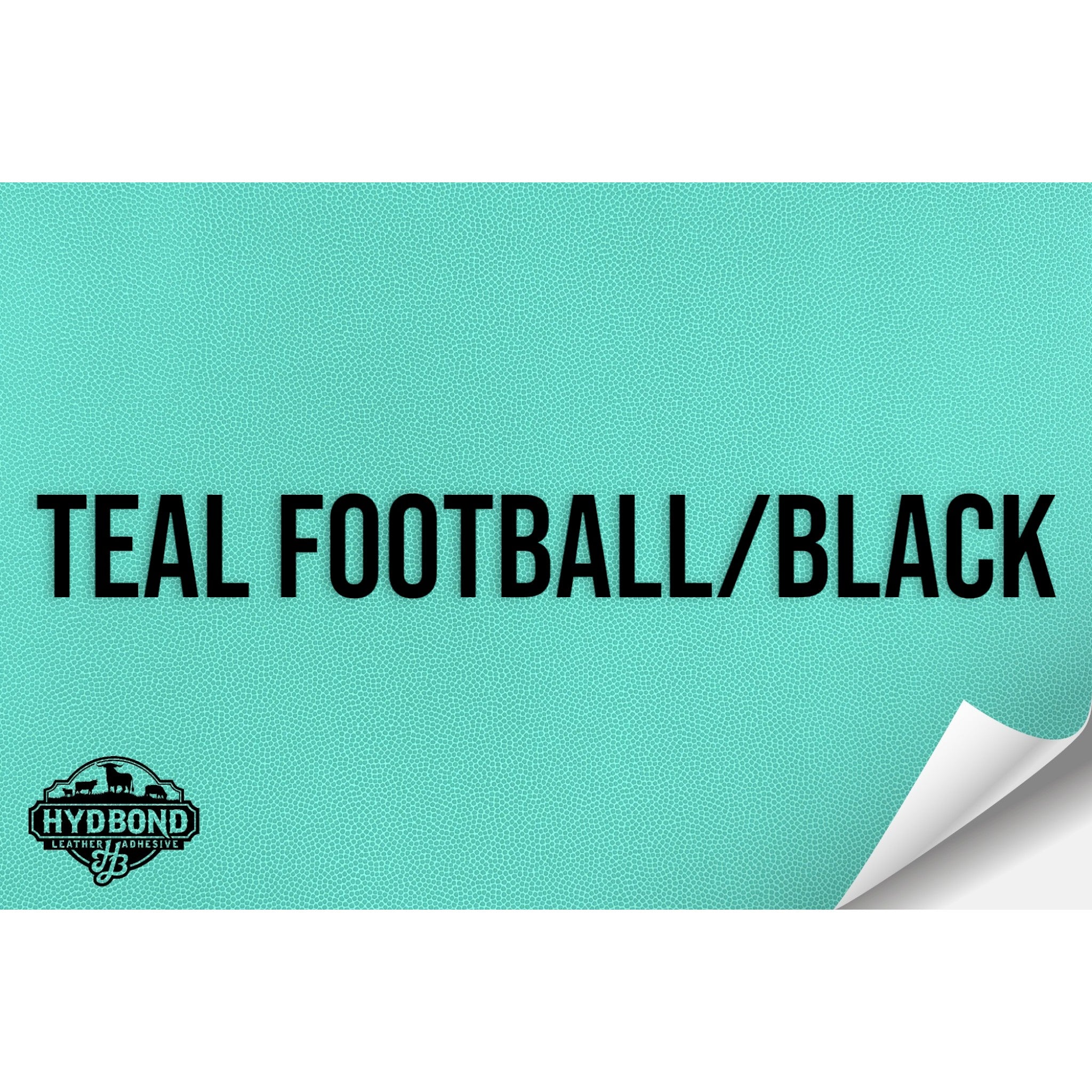 TEAL FOOTBALL/BLACK WITH ADHESIVE HYDBOND LEATHERETTE SHEET (12