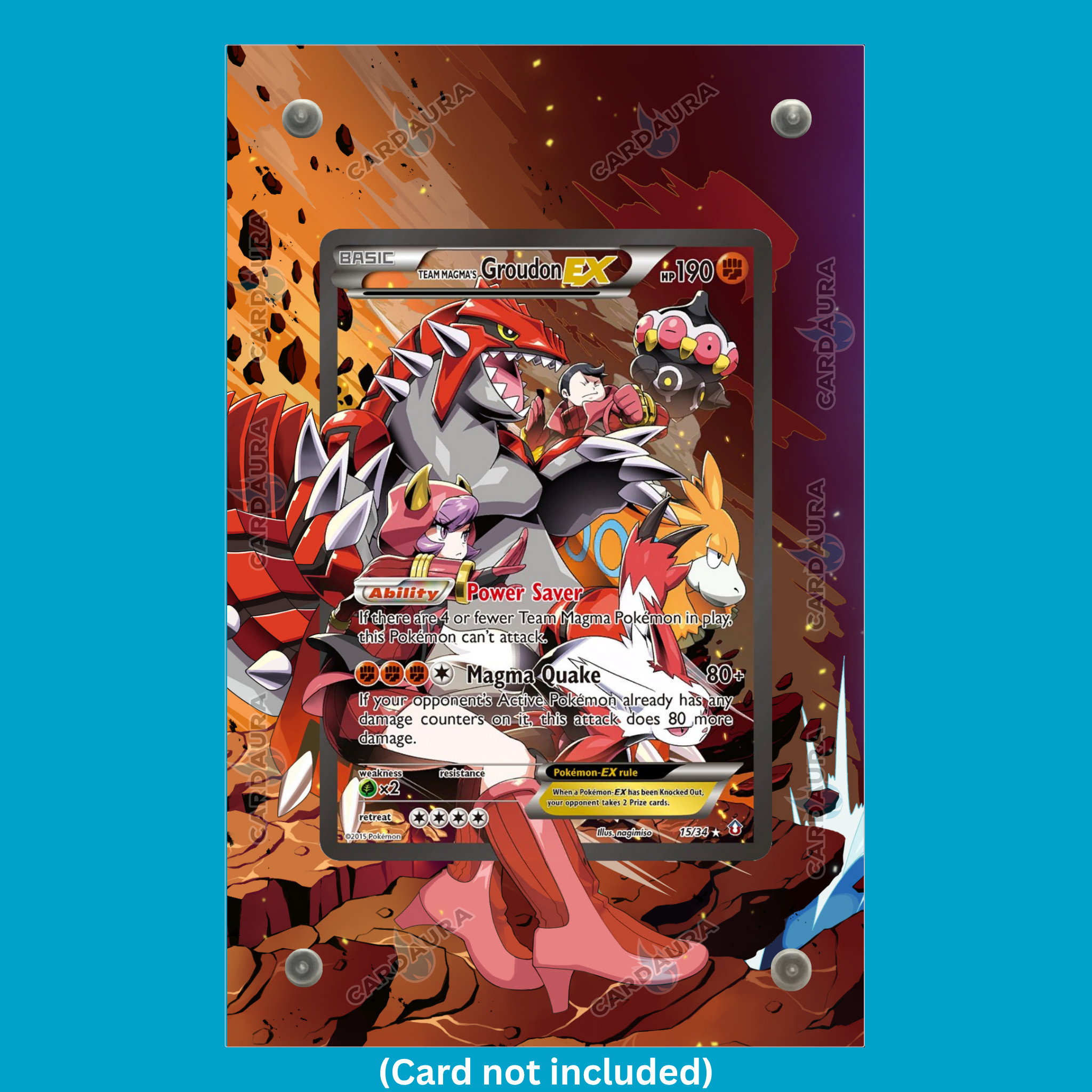 Team Magma's Groudon EX 15/34 Double Crisis (Ungraded) Display Case