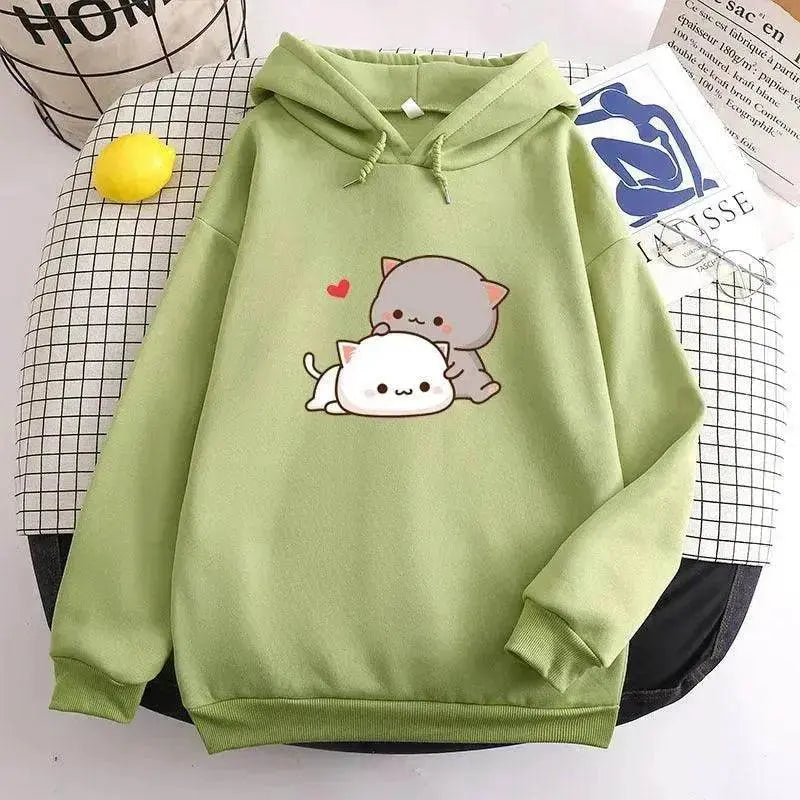 Teen's Candy Colors Cute Kawaii Loose Hoodie Sweater