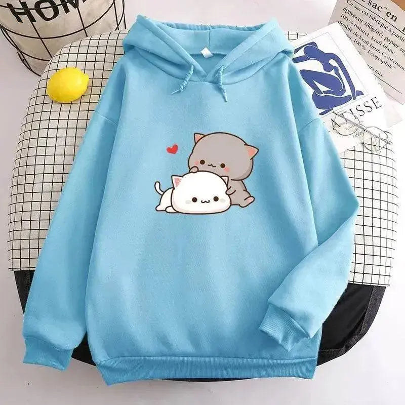 Teen's Candy Colors Cute Kawaii Loose Hoodie Sweater