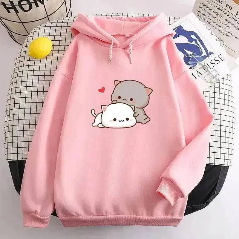 Teen's Candy Colors Cute Kawaii Loose Hoodie Sweater