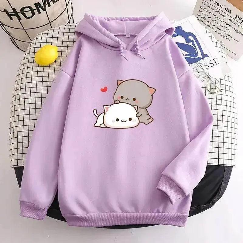 Teen's Candy Colors Cute Kawaii Loose Hoodie Sweater