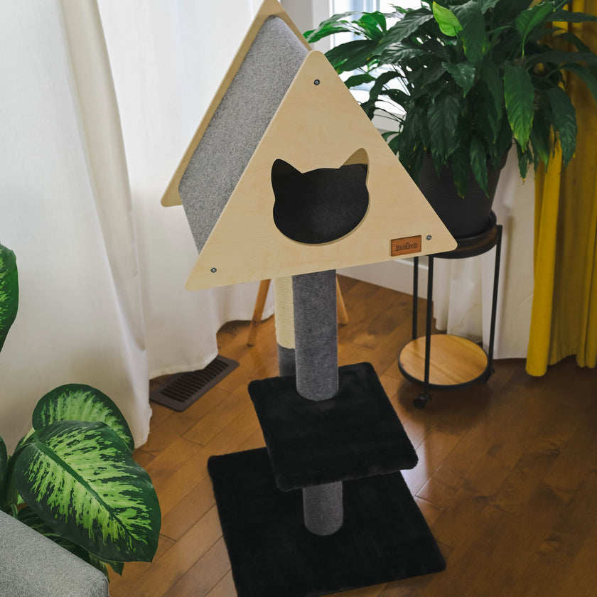 Teepee Hideout - Deluxe 2-Level Cat Tree
