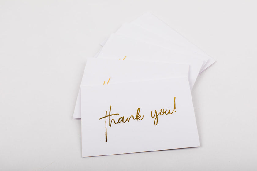 Simple Thank You - Gold/White
