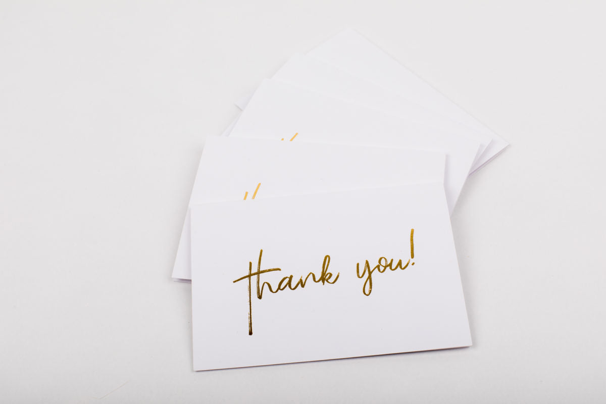 Simple Thank You - Gold/White
