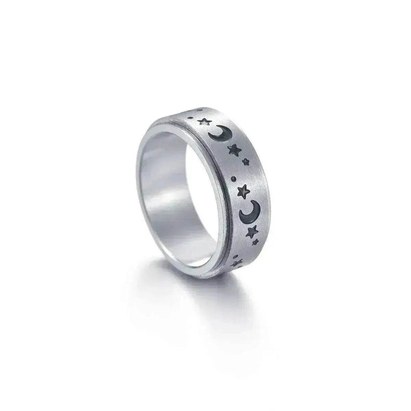 The Stars And The Moon Rotating Titanium Steel Women Ring