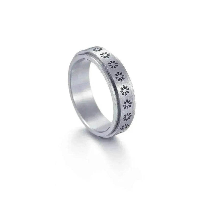 The Stars And The Moon Rotating Titanium Steel Women Ring