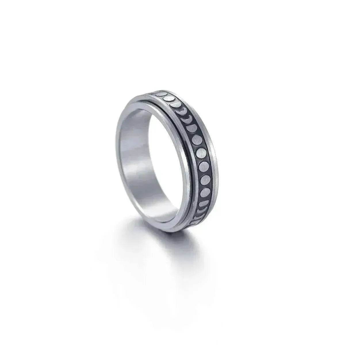 The Stars And The Moon Rotating Titanium Steel Women Ring