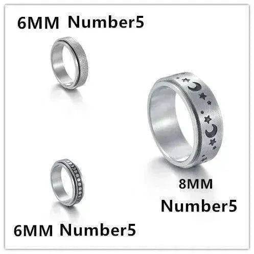 The Stars And The Moon Rotating Titanium Steel Women Ring