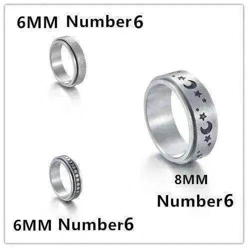 The Stars And The Moon Rotating Titanium Steel Women Ring