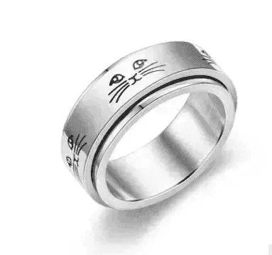 The Stars And The Moon Rotating Titanium Steel Women Ring