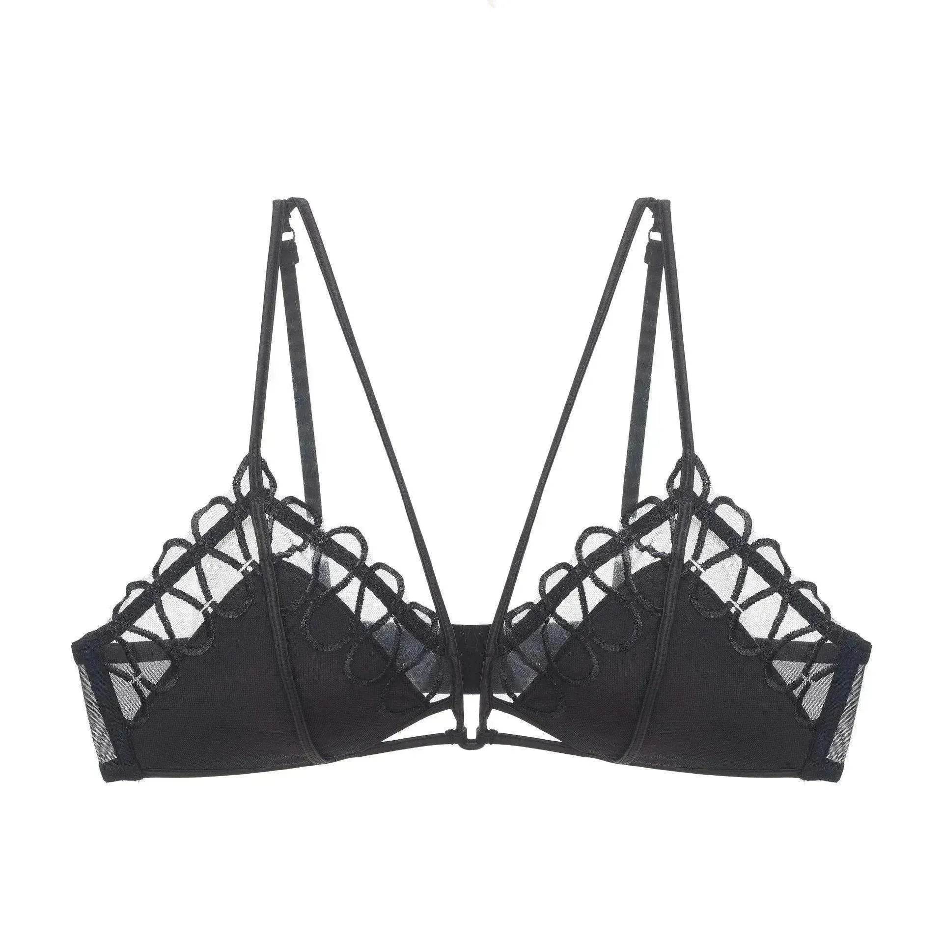 Thin Lace Comfortable Back Shaping Bra Set