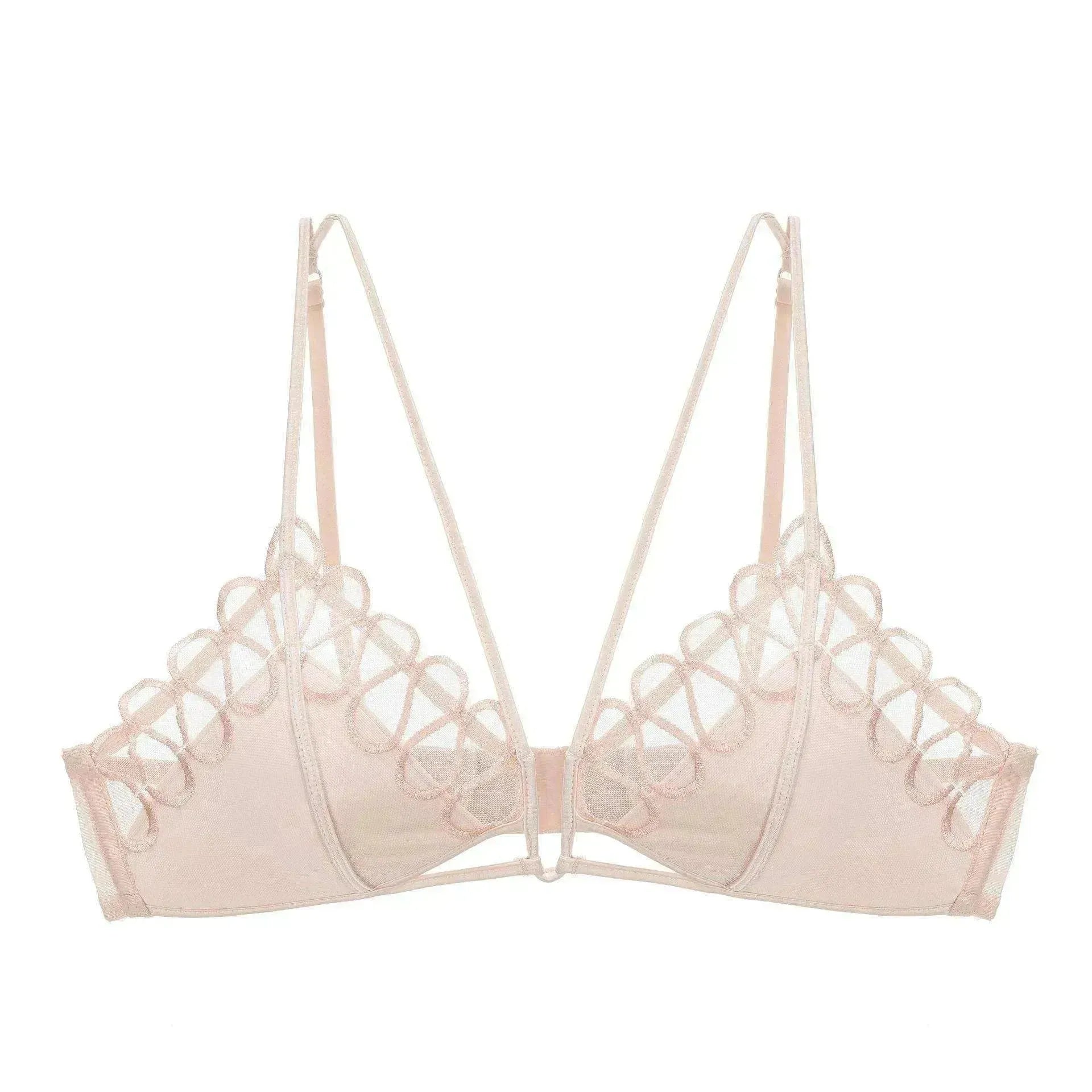 Thin Lace Comfortable Back Shaping Bra Set