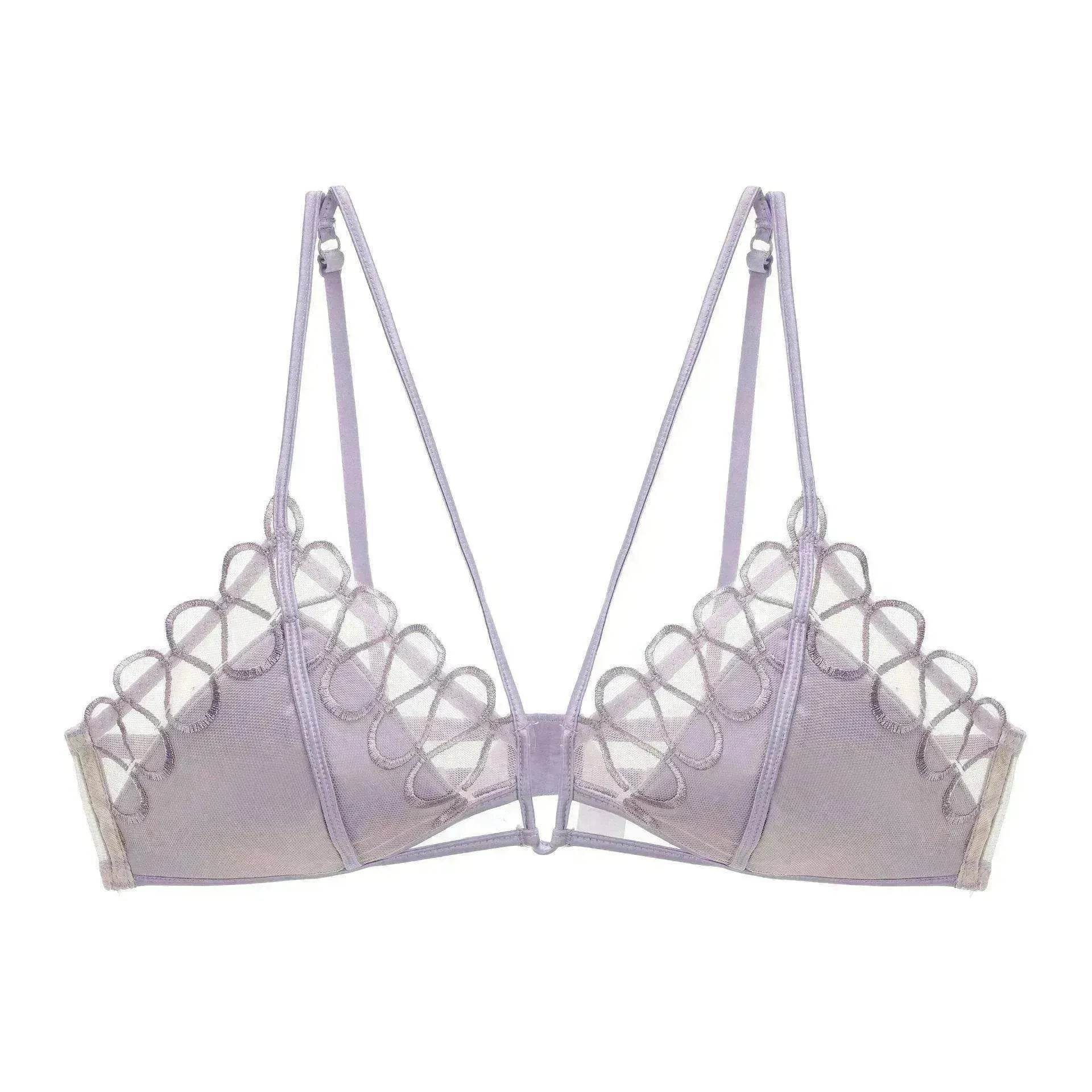 Thin Lace Comfortable Back Shaping Bra Set