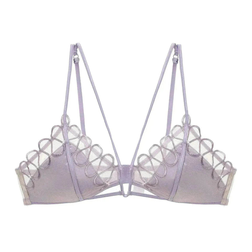 Thin Lace Comfortable Back Shaping Bra Set