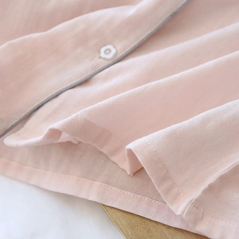 Three-piece Cotton Gauze Pajamas For Women