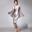 Three-piece silk pajamas for women