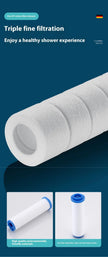 Three-speed Filter Supercharged Square Shower Head Handheld Nozzle
