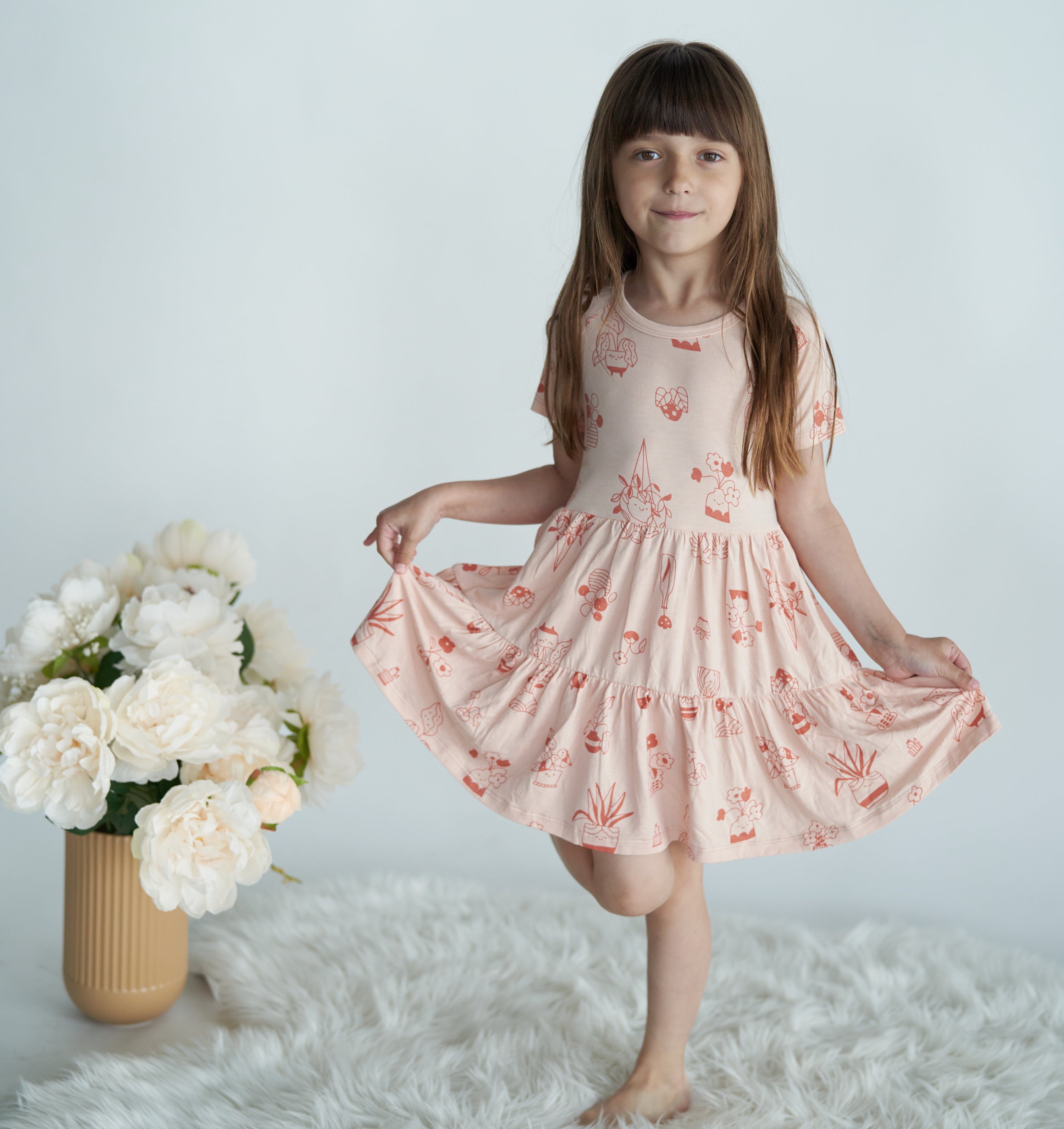 Robe en jersey de bambou à plusieurs niveaux avec culotte intégrée (motif Plantastic)