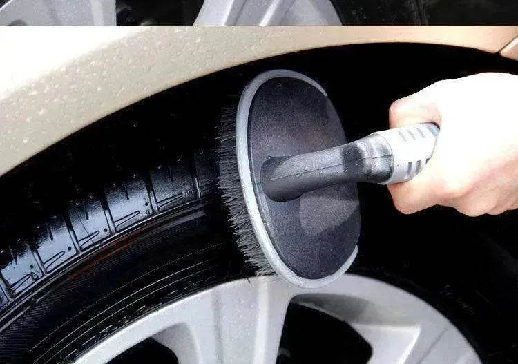Tire PVC Brush With Soft Handle Steel Rim Wheel Hub Brush