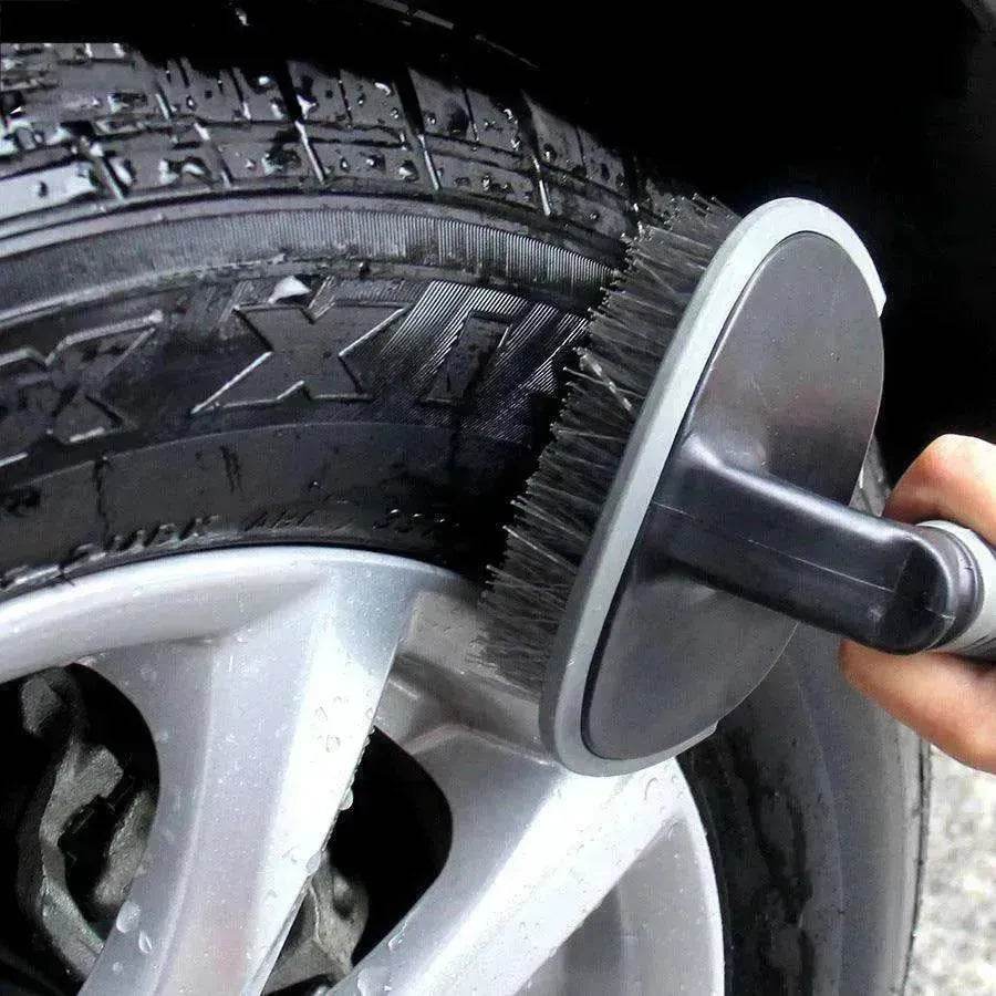 Tire PVC Brush With Soft Handle Steel Rim Wheel Hub Brush