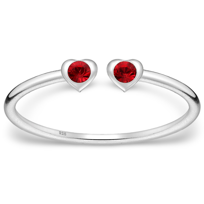 Toe Ring -925 Sterling Silver -Adjustable -Heart Shape