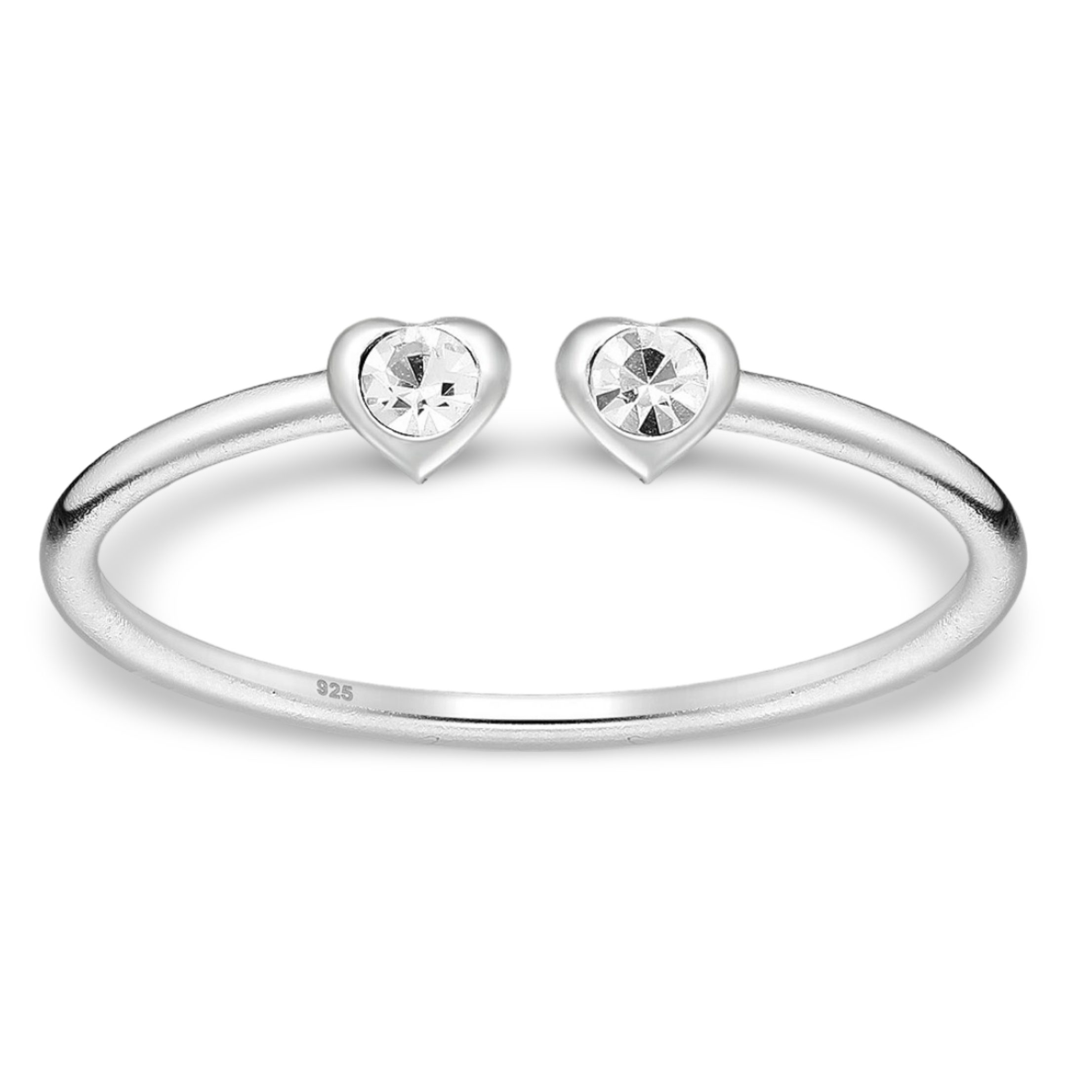 Toe Ring -925 Sterling Silver -Adjustable -Heart Shape