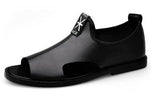 Toed First Layer Cowhide Sandals Men's Bag Heel Side Empty Leather Beach Non-slip Wear-resistant
