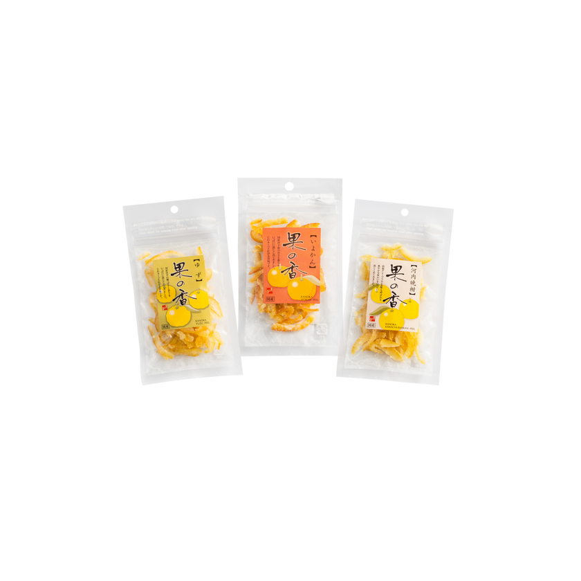 Kankitsu Piiru | Écorces d'agrumes confites - Yuzu, Iyokan, Kawachi Bankan, Orange Sanguine