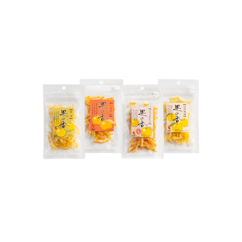 Kankitsu Piiru | Écorces d'agrumes confites - Yuzu, Iyokan, Kawachi Bankan, Orange Sanguine