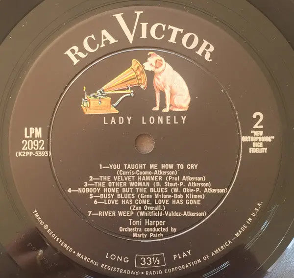 Toni Harper ‎– Lady Lonely - 1959 Mono Original