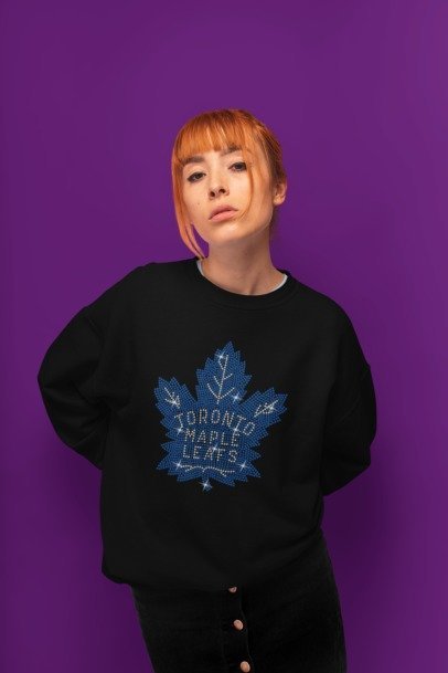 Rhinestone Toronto Maple Leaf Fan Shirt – Sparkle Hockey Bling Apparel | Bling Dazzel